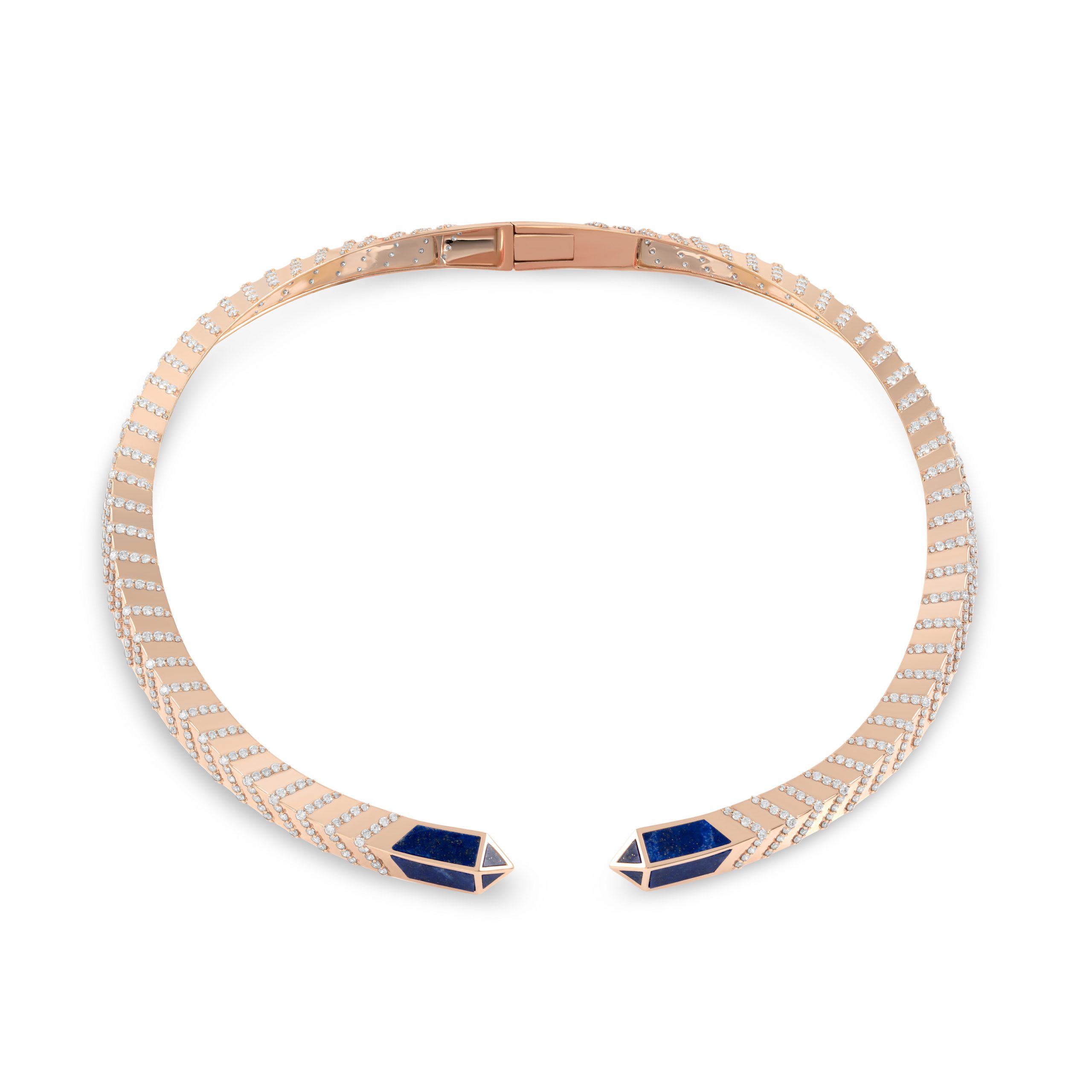 Hatshepsut Choker Necklace with diamonds and lapis lazuli