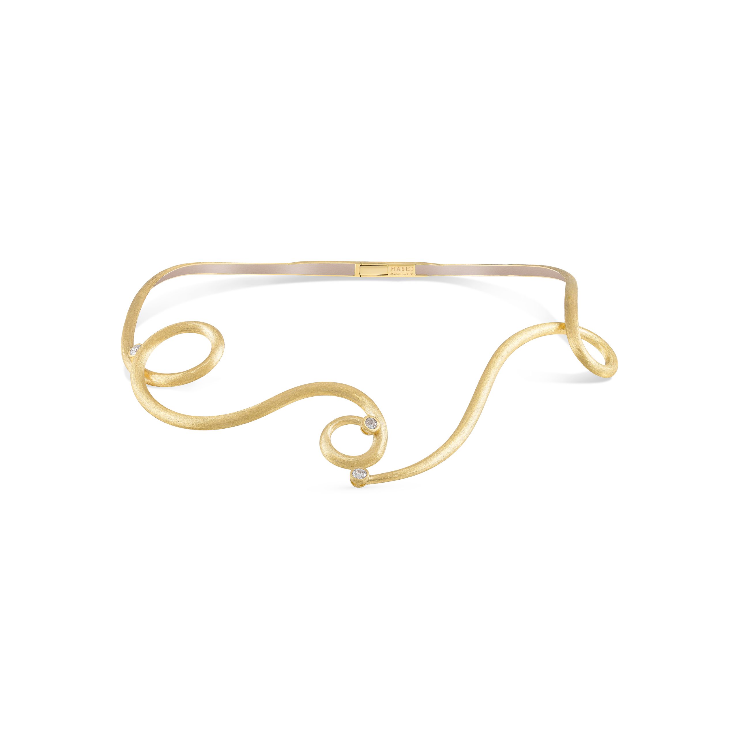 La Via Choker in 18k yellow gold with diamonds