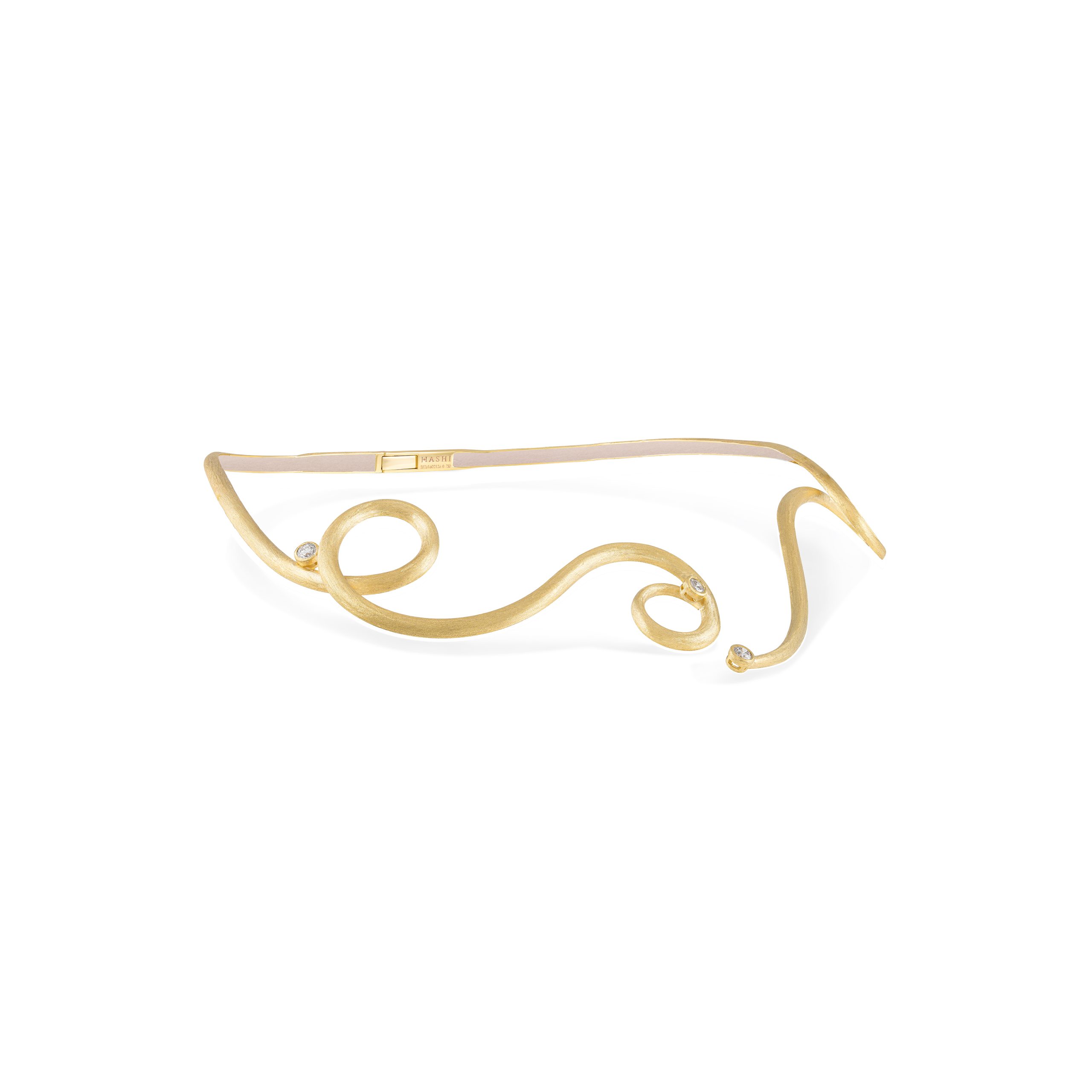 La Via Choker in 18k yellow gold with diamonds, view 2