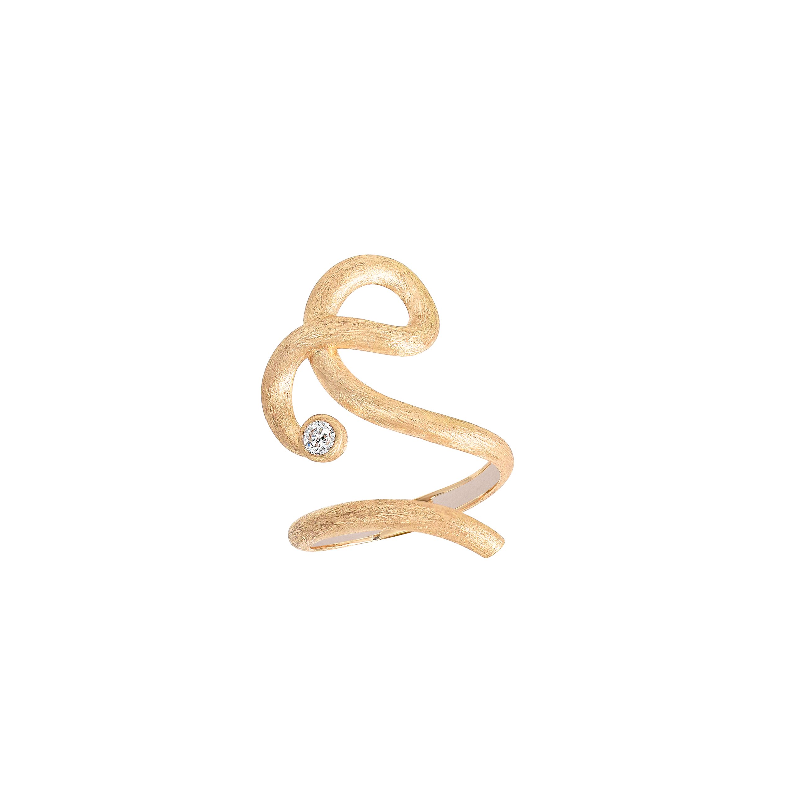 La Via Ring in 18k yellow gold with diamonds