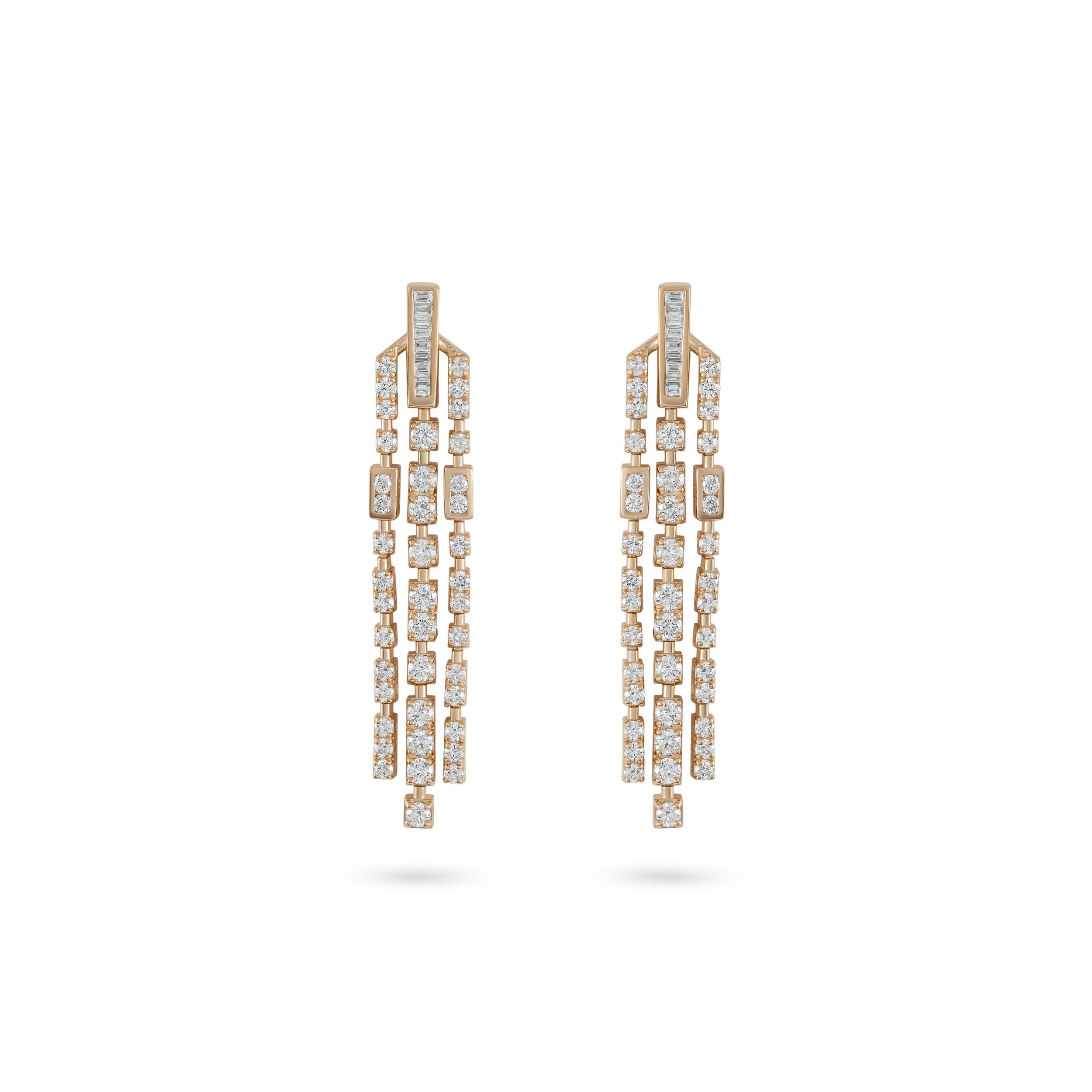Mozart Earrings in 18k yellow gold with diamonds