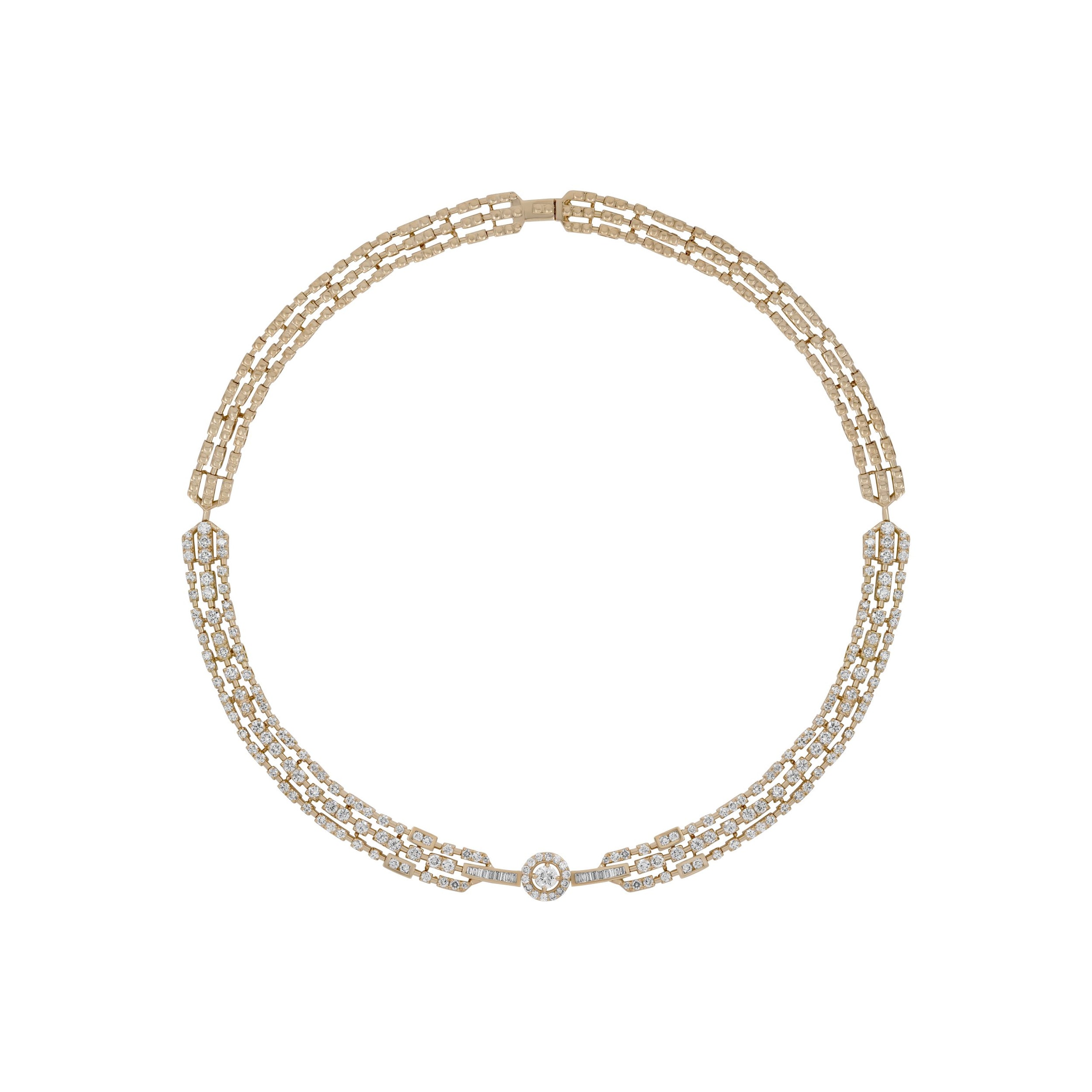 Mozart Necklace in 18k yellow gold with diamonds