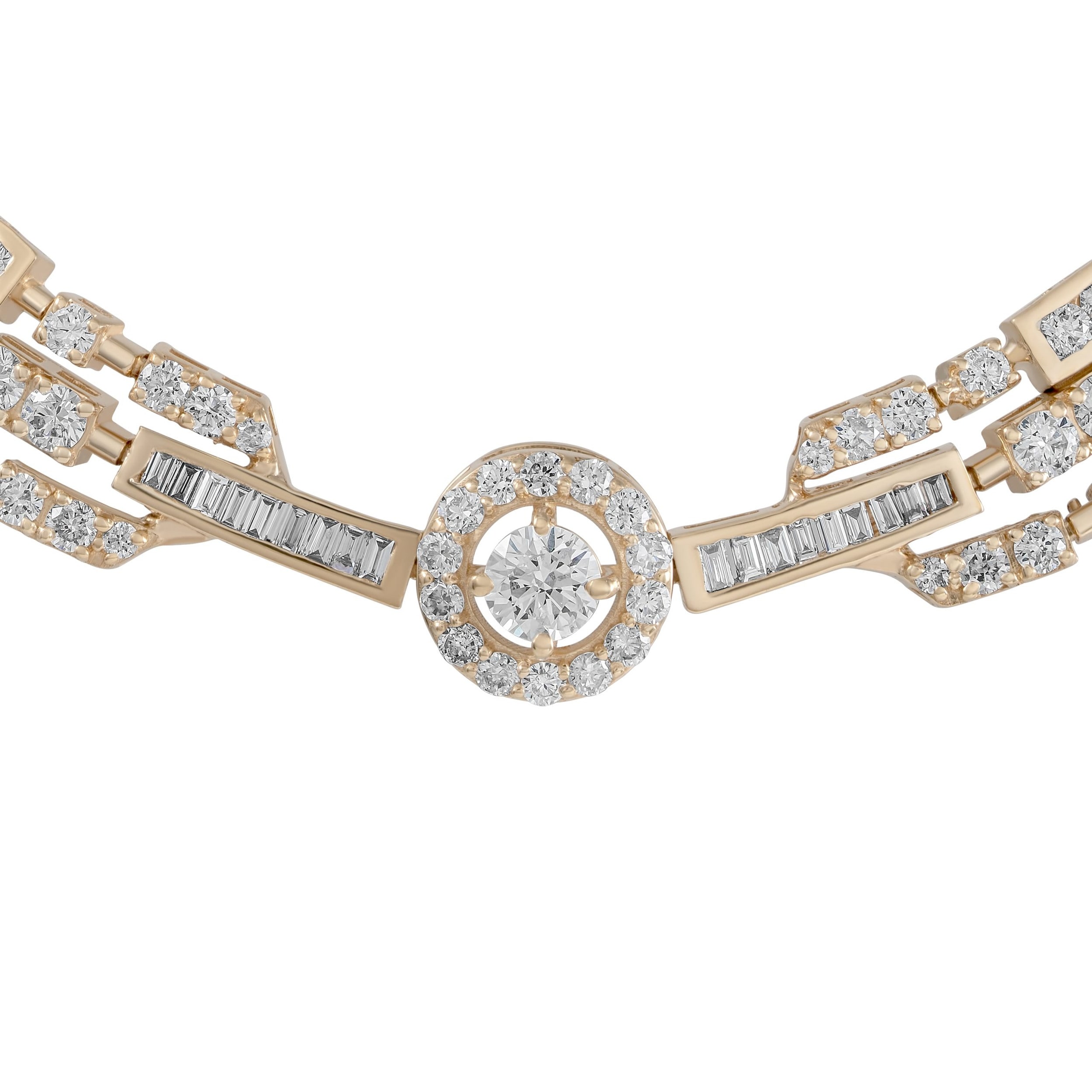Mozart Necklace in 18k yellow gold with diamonds, view 2