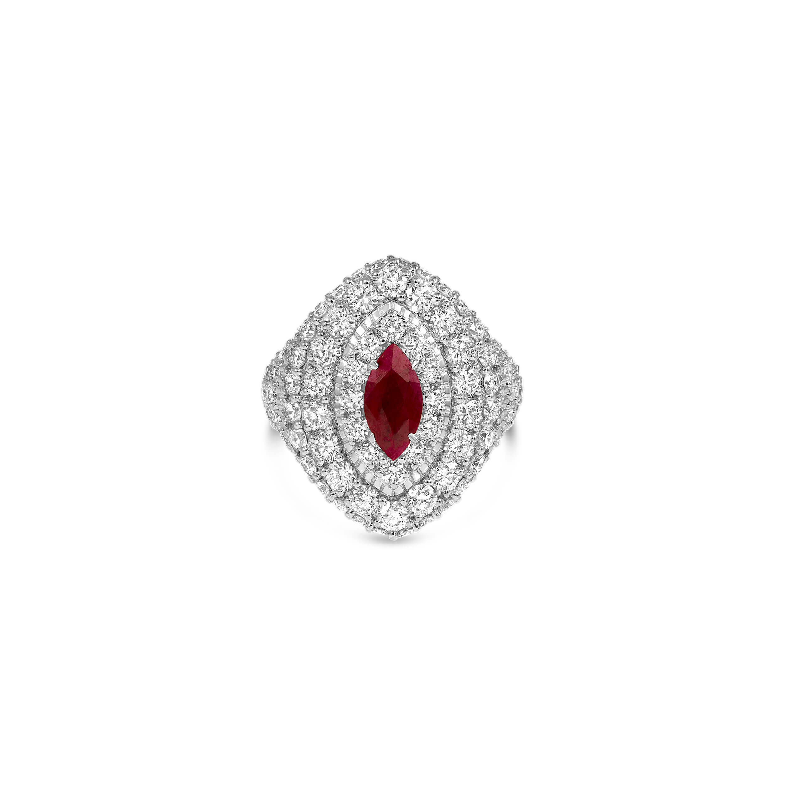 Promise Me Infinity in 18k white gold with diamonds and ruby, view 2