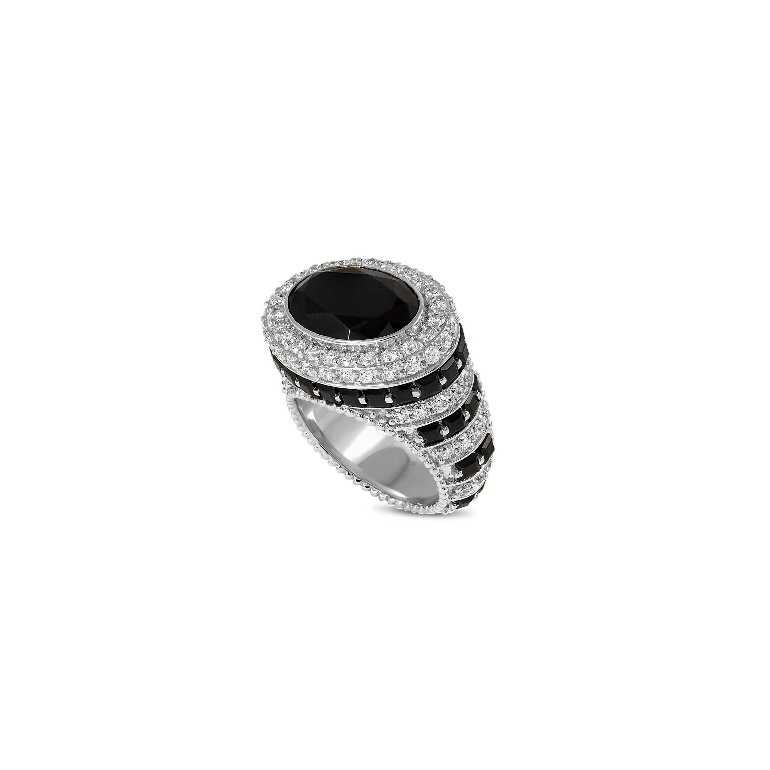 Promise Me Love in 18k white gold with diamonds and black onyx