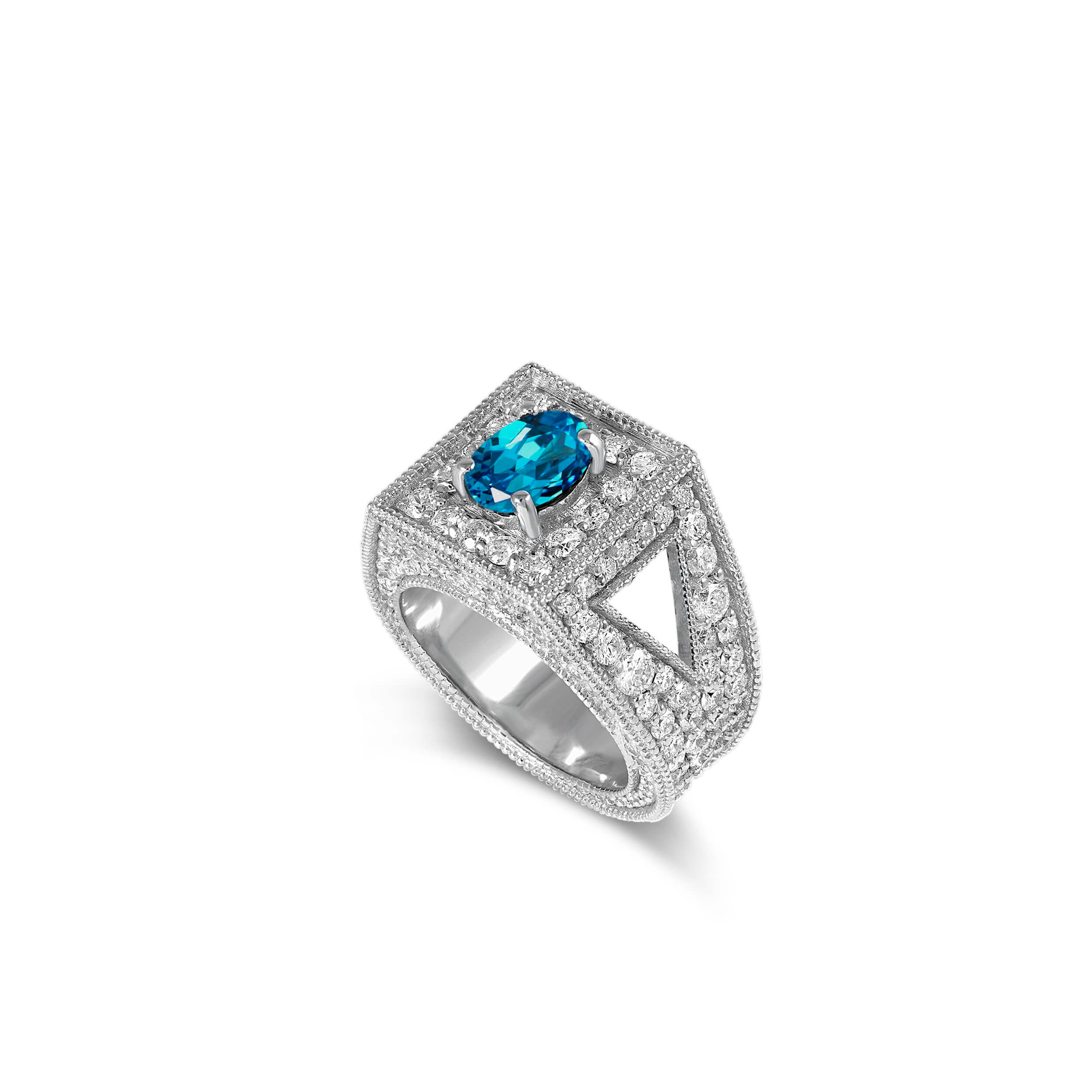 Promise Me Perfection in 18k white gold with diamonds, topaz and tourmaline, view 2
