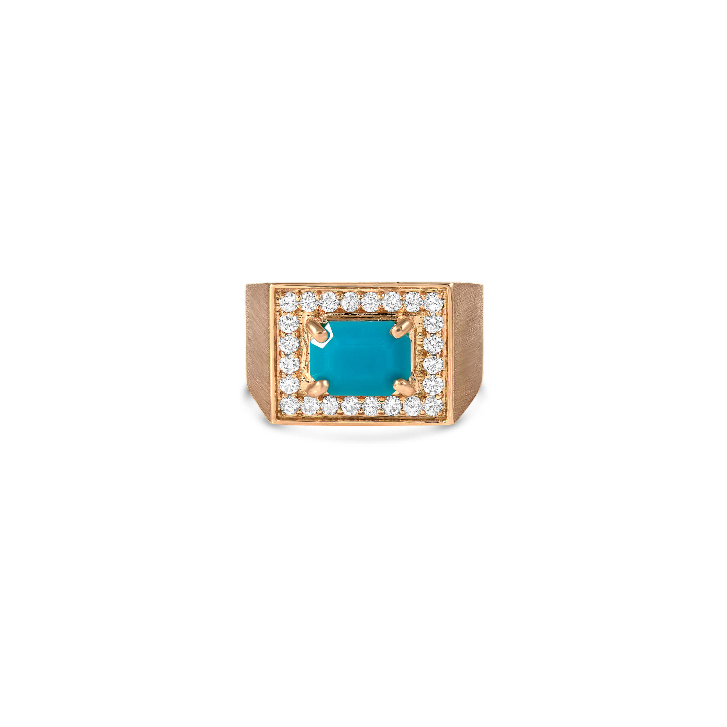 Promise Me Power in 18k yellow gold with diamonds and turquoise