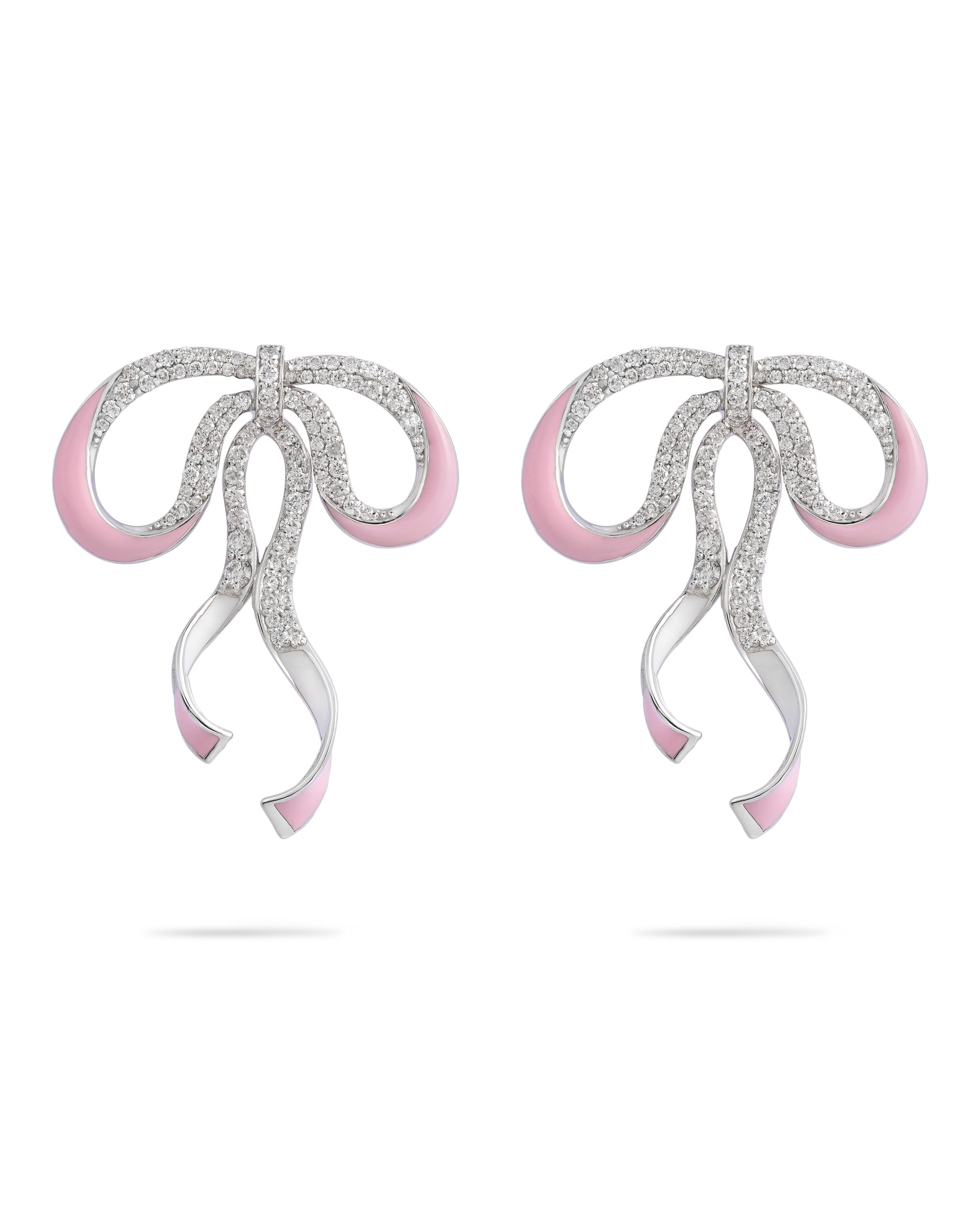 Tied With Love Earring B in 18k white gold with diamonds