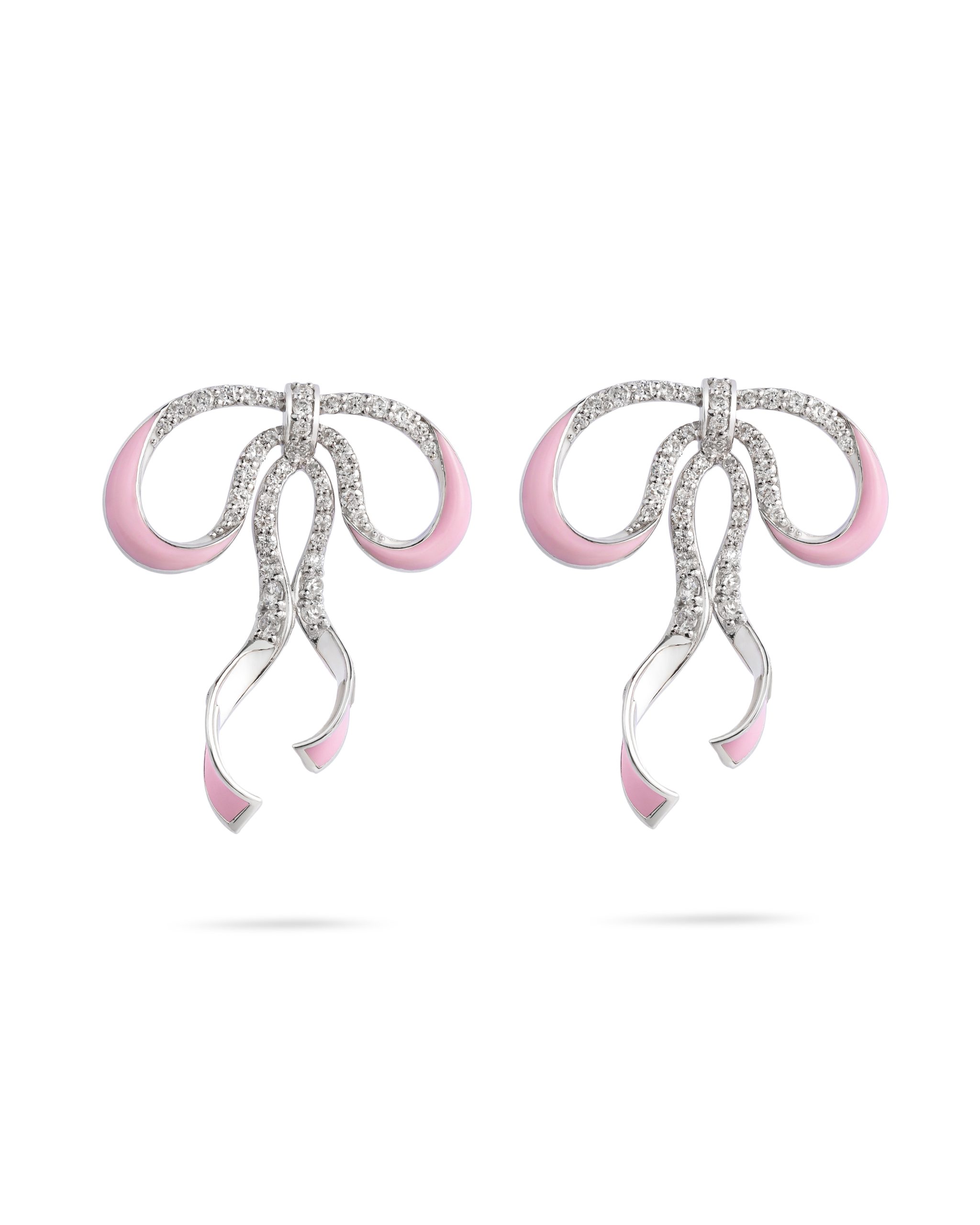 Tied With Love Earring S in 18k white gold with diamonds