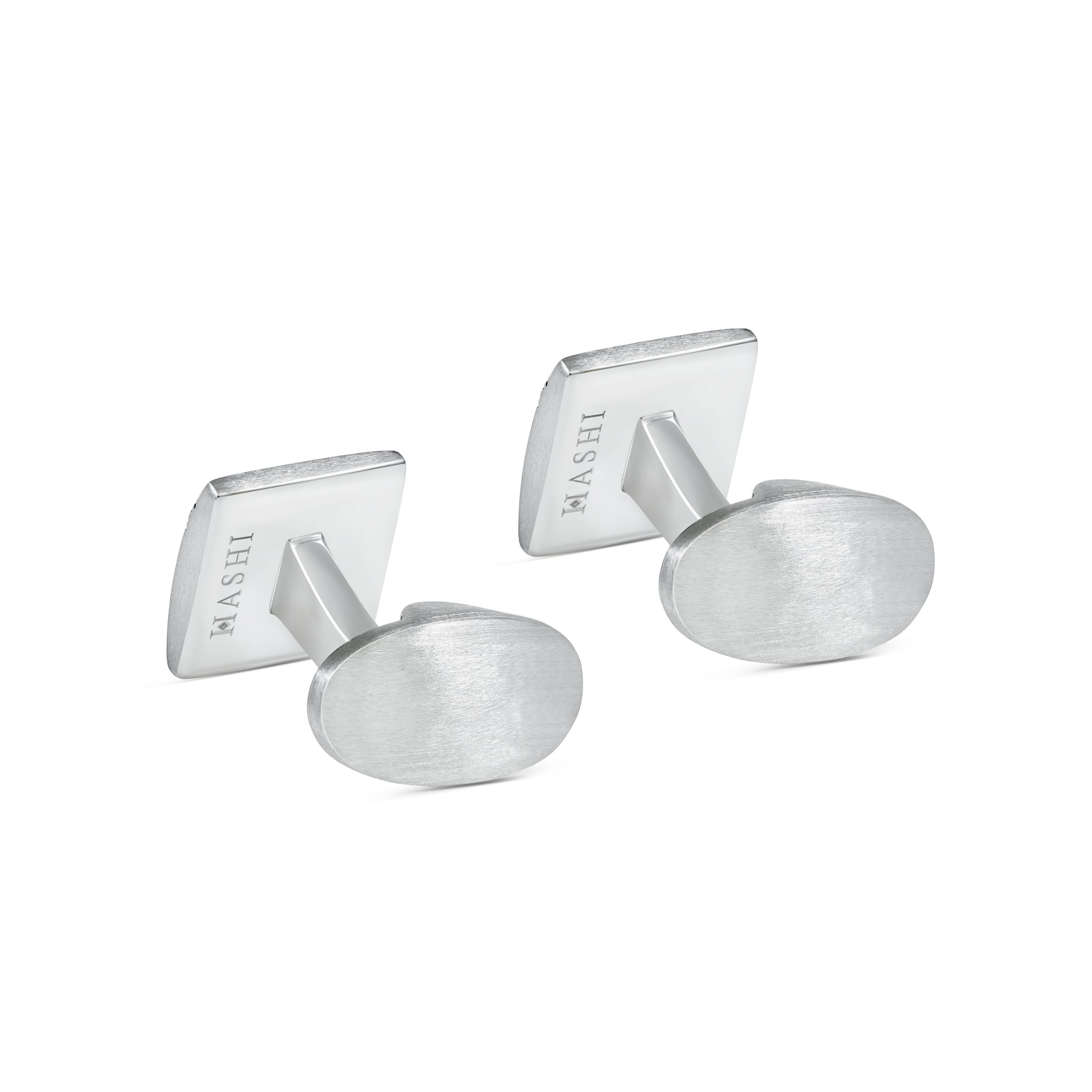 ZAAZ Cufflinks in 18k white gold with diamonds, view 2