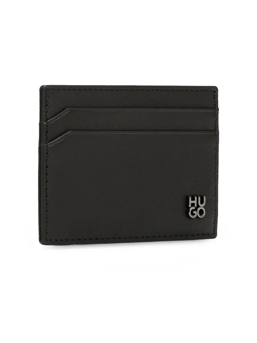 Mbajtës Kartash Lëkure Hugo Boss Stacked Logo