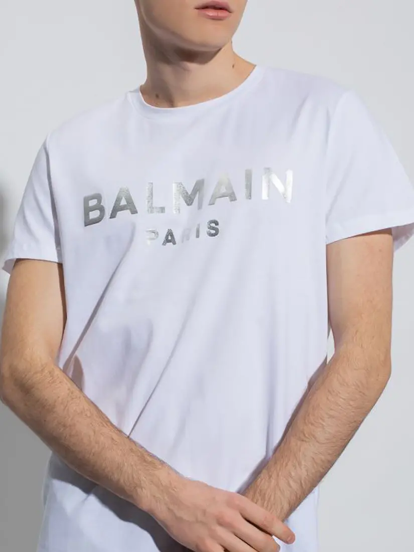 Bluzë Balmain Logo Print Silver