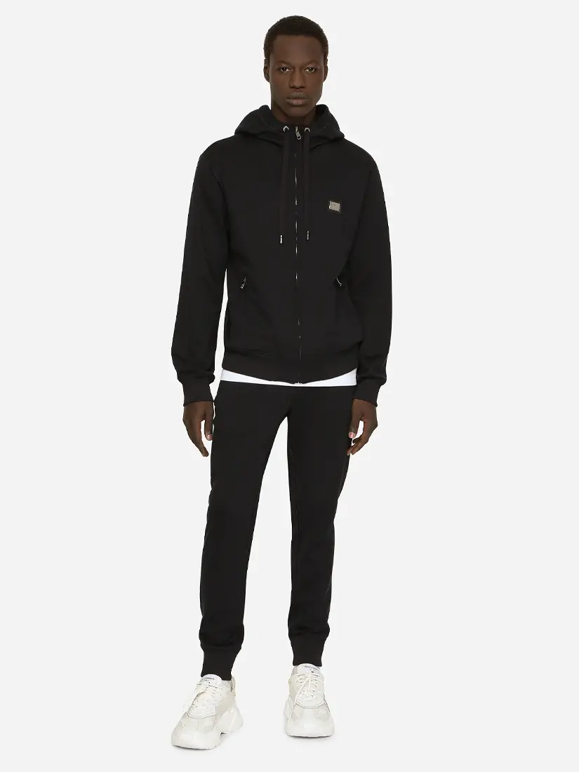Dolce & Gabbana Logo Plaque Zip-Up Hoodie