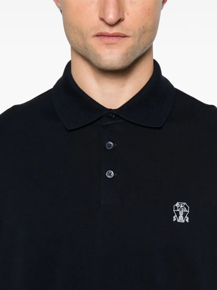 Brunello Cucinelli Logo Print Polo Shirt