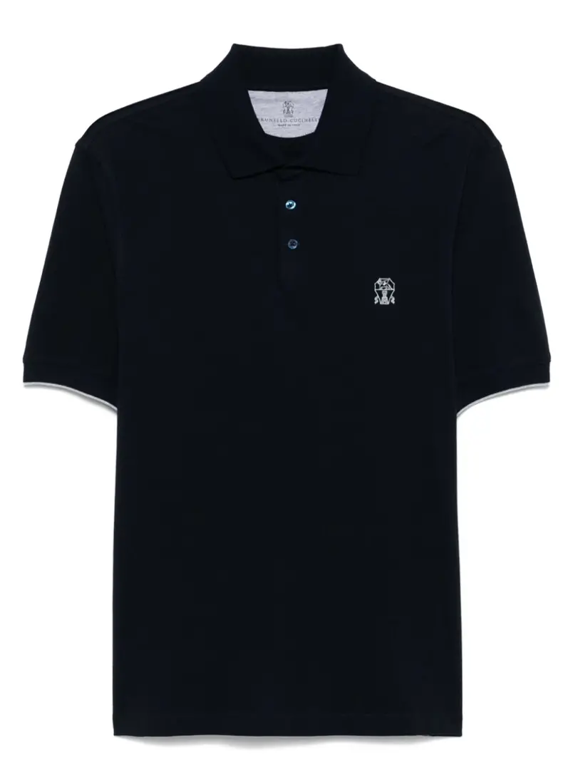 Brunello Cucinelli Logo Print Polo Shirt