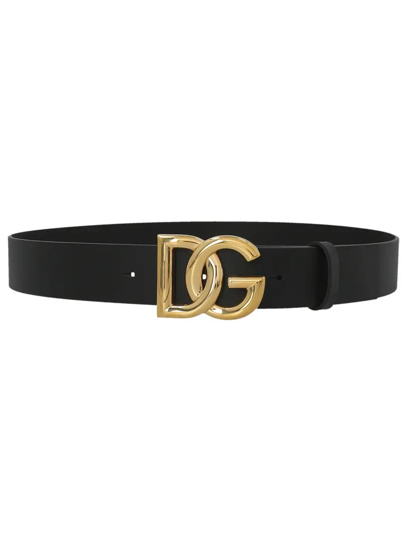 Rrip Lëkure Dolce & Gabbana Gold Logo Buckle
