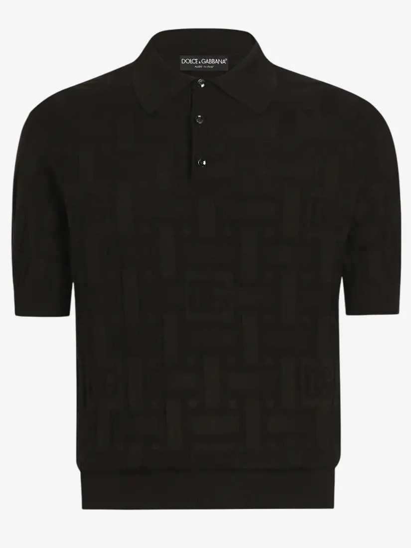 Bluzë Polo Dolce & Gabbana Silk With Jacquard Logo