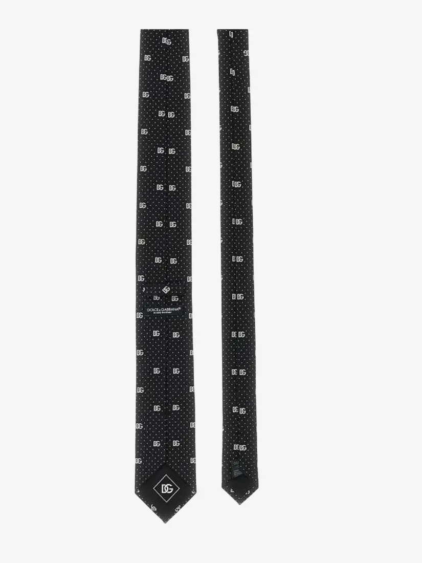 Kravatë Dolce & Gabbana Silk Jacquard Tie With DG Logo