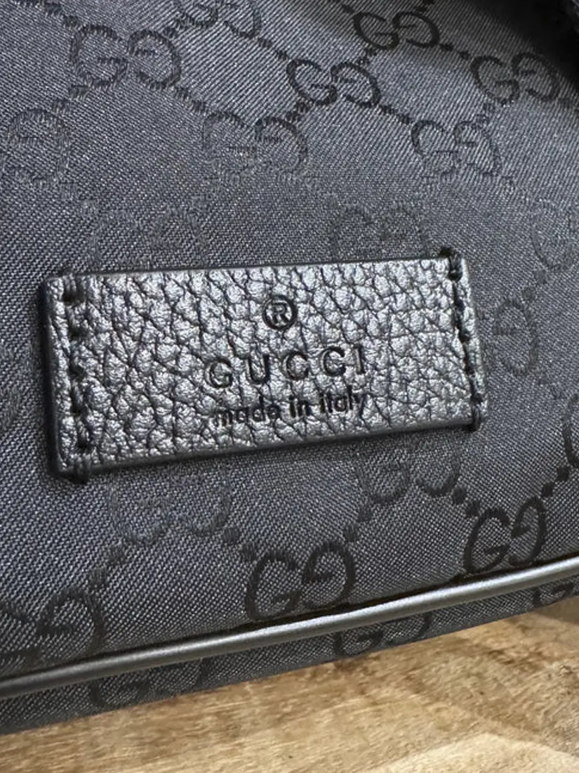 Çantë me rrip Gucci Nylon Black GG Monogram