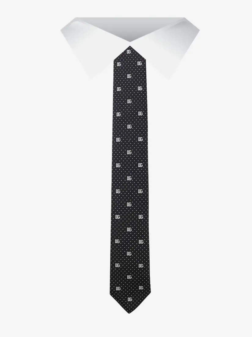 Kravatë Dolce & Gabbana Silk Jacquard Tie With DG Logo