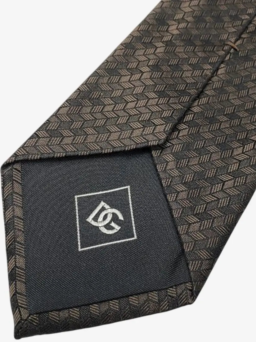 Kravatë Dolce & Gabbana Silk Brown Tie