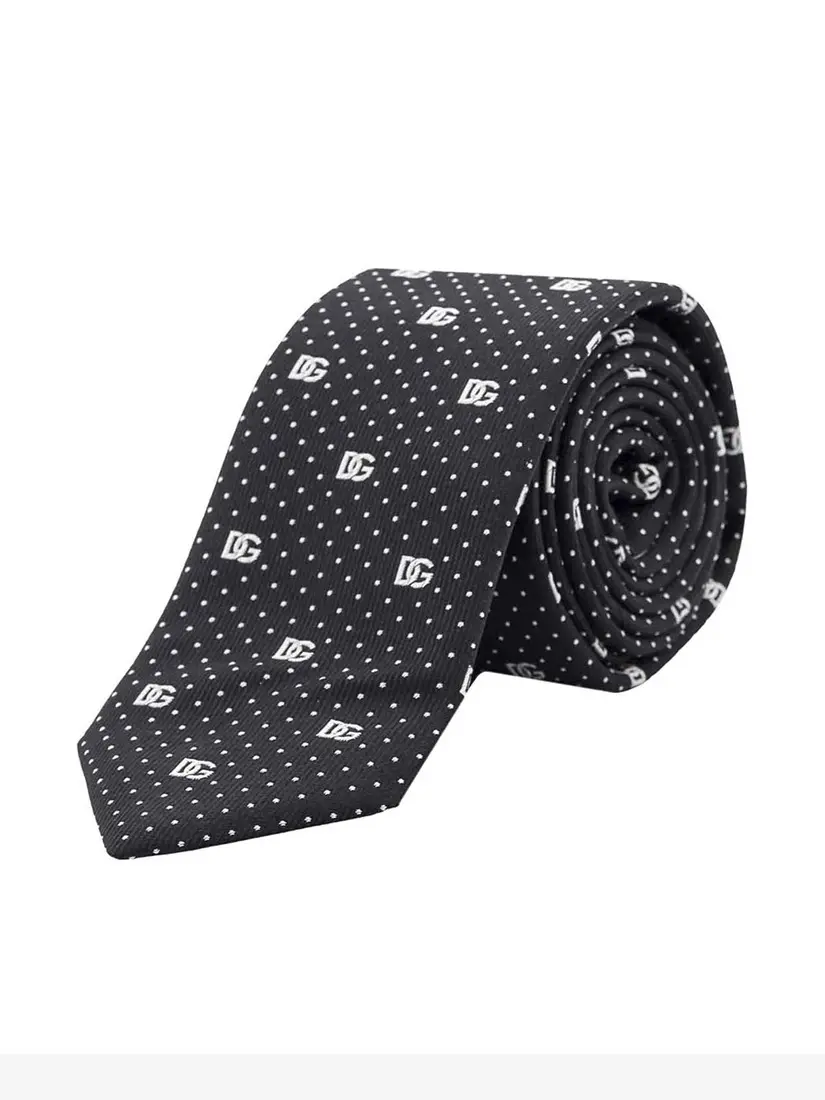Kravatë Dolce & Gabbana Silk Jacquard Tie With DG Logo