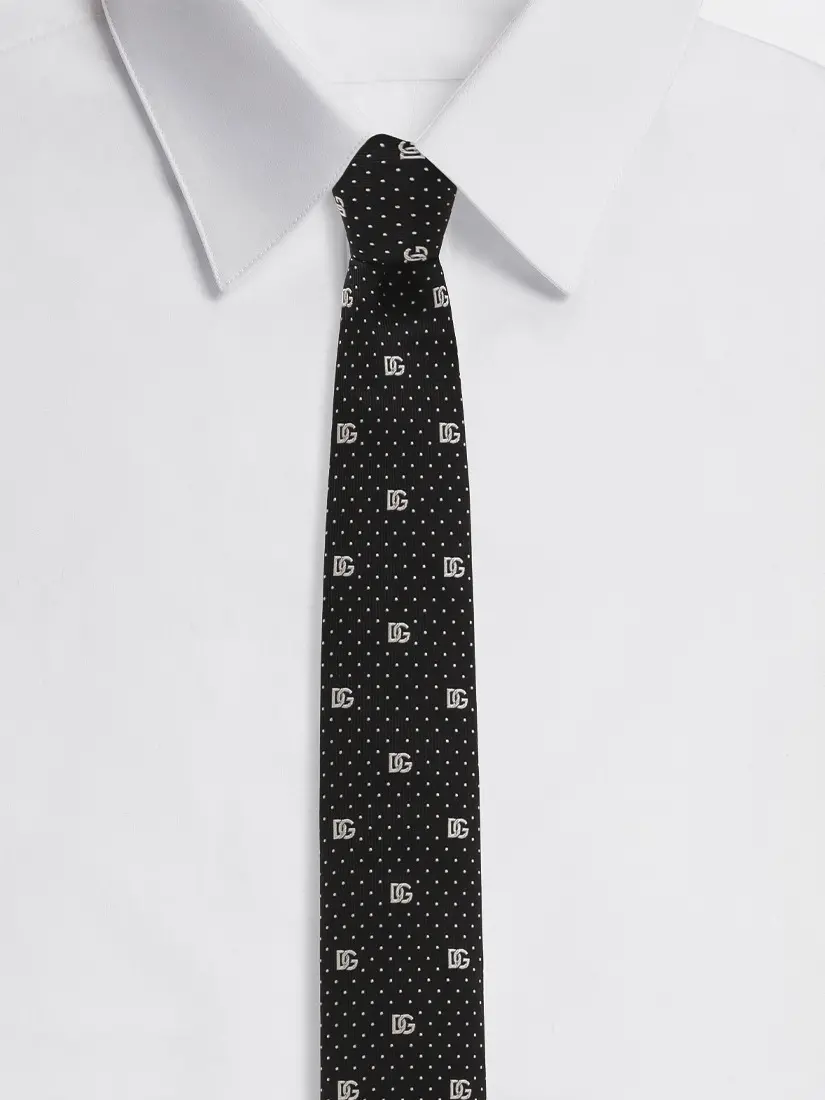 Kravatë Dolce & Gabbana Silk Jacquard Tie With DG Logo
