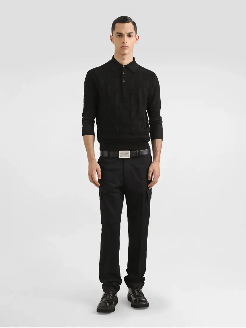 Bluzë Polo Dolce & Gabbana Silk With Jacquard Logo