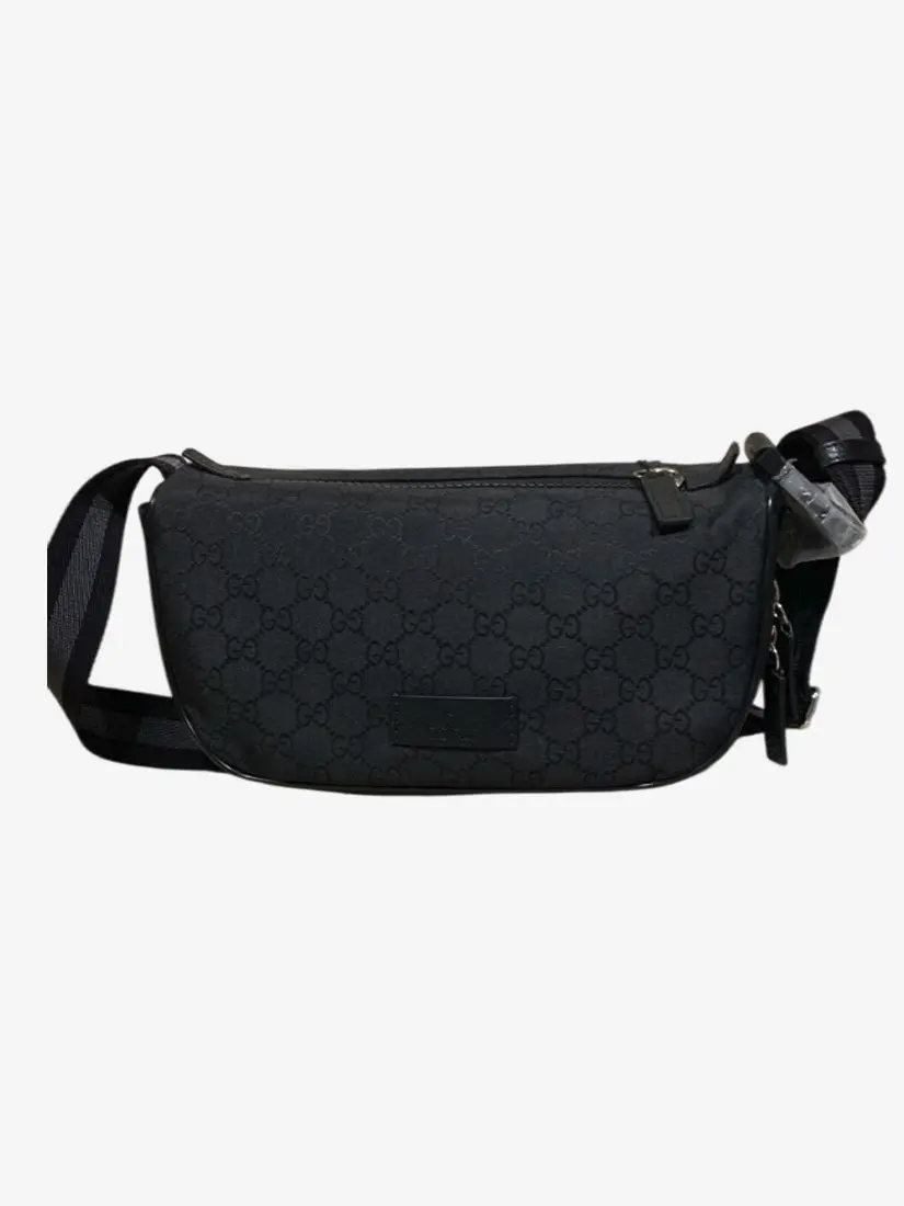Çantë me rrip Gucci Nylon Black GG Monogram