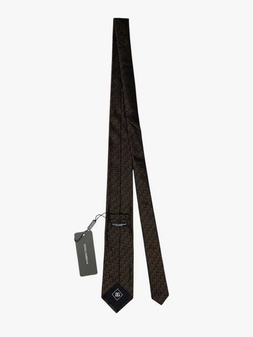 Kravatë Dolce & Gabbana Silk Brown Tie