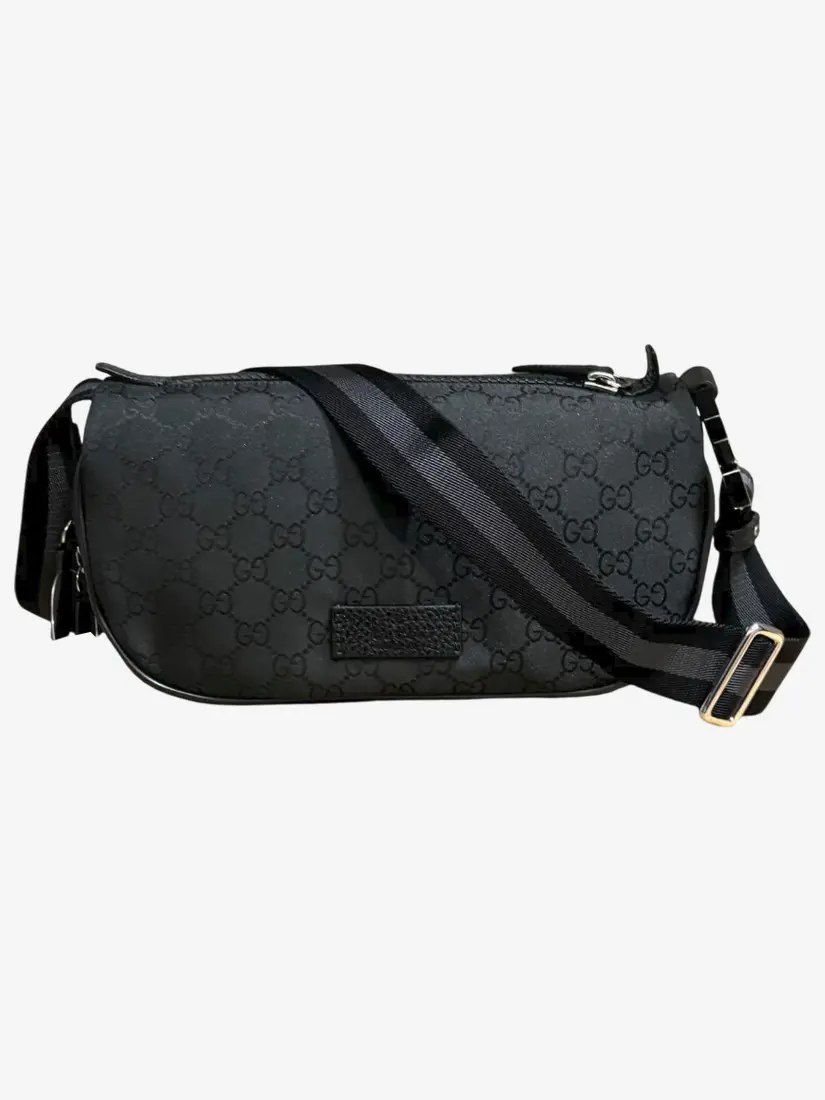 Çantë me rrip Gucci Nylon Black GG Monogram