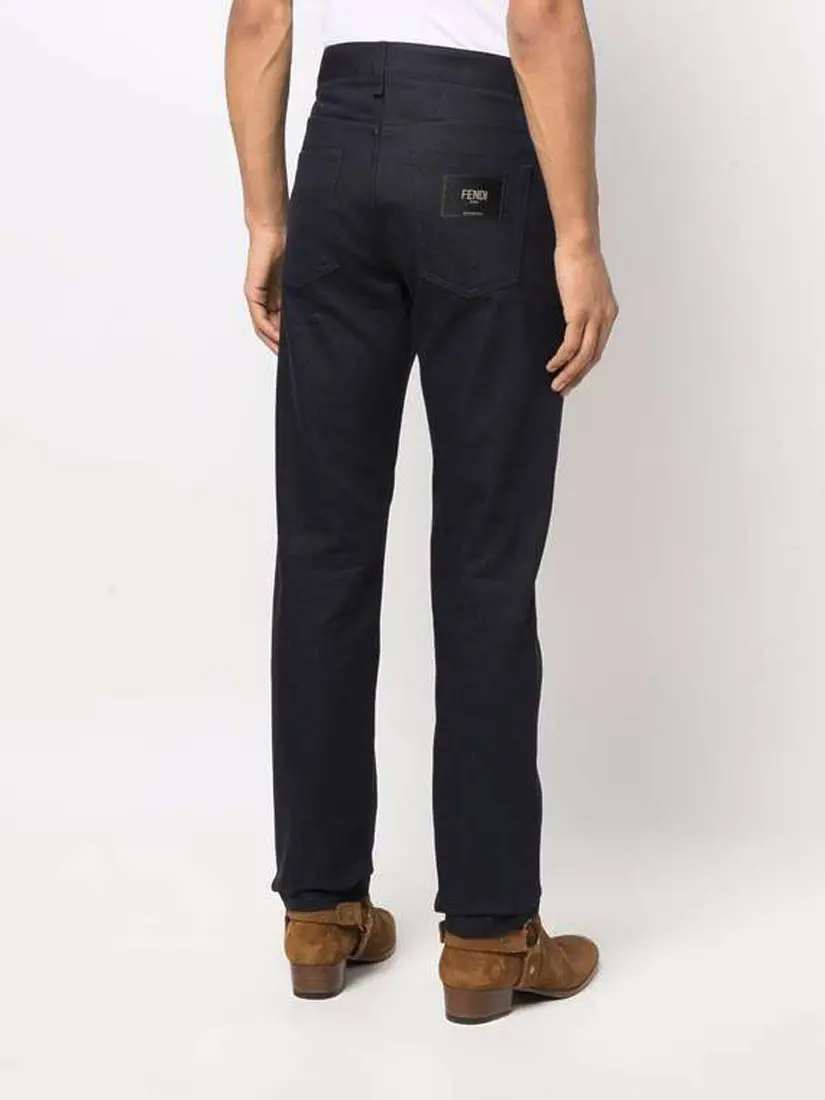 Fendi Regular Logo Jacquard Blue Denim