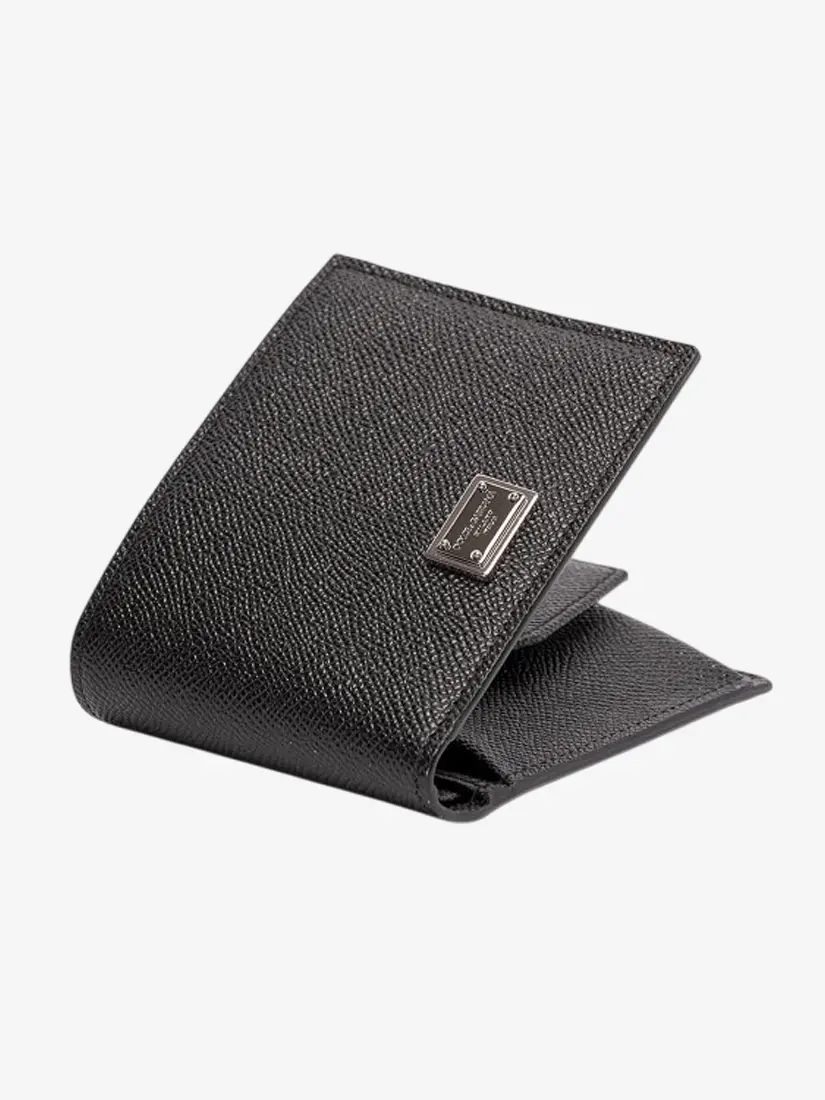 Portofol Dolce & Gabbana Logo Grained Leather