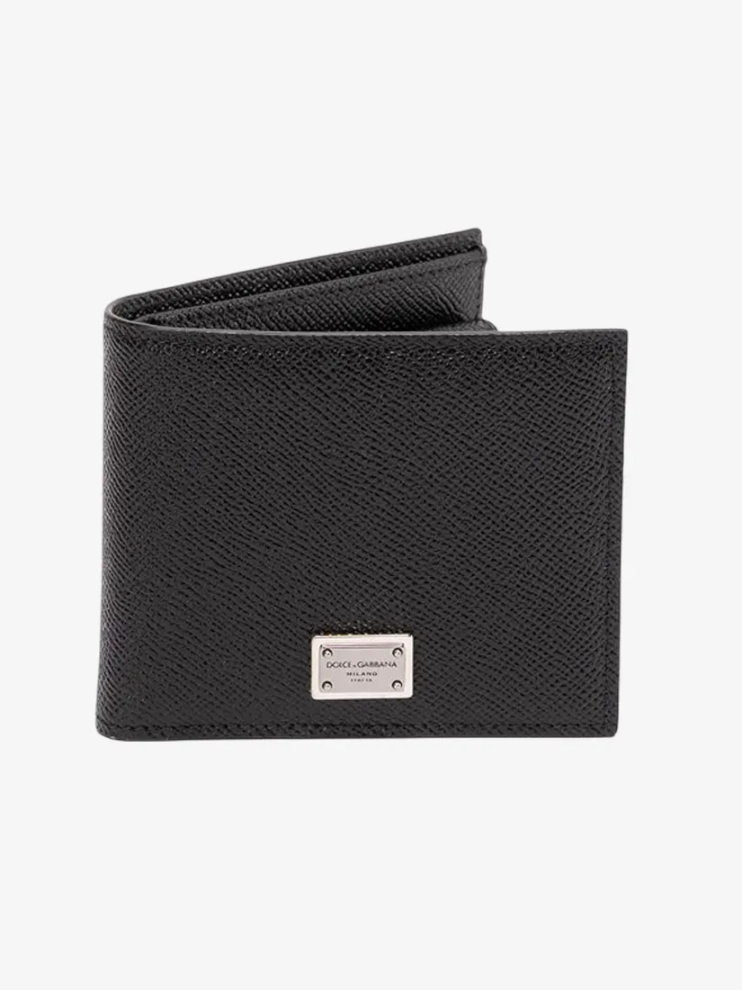 Portofol Dolce & Gabbana Logo Grained Leather