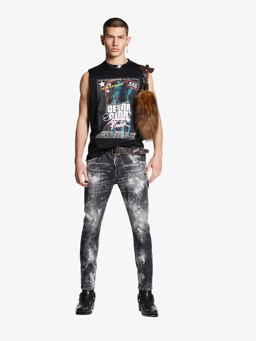 Xhinse Dsquared2 Black Bleached Wash Skater