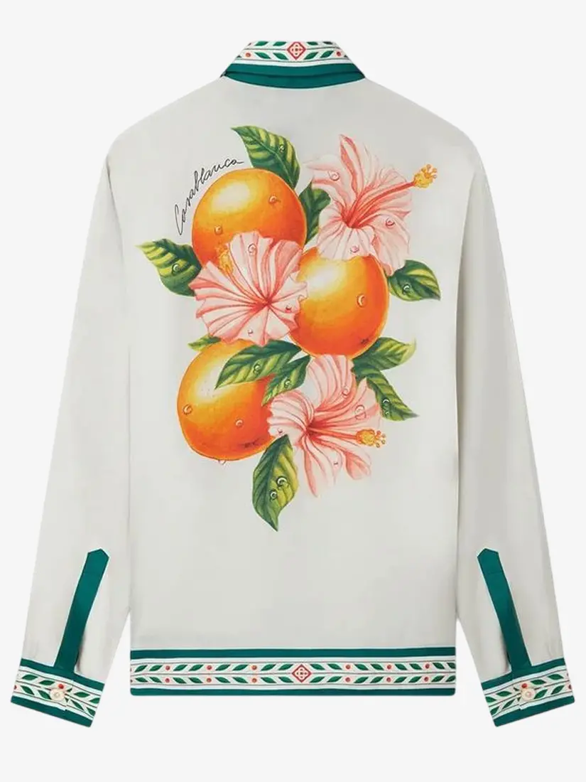 Këmishë mëndafshi Casablanca Oranges En Fleur