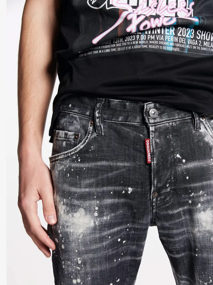 Xhinse Dsquared2 Black Bleached Wash Skater