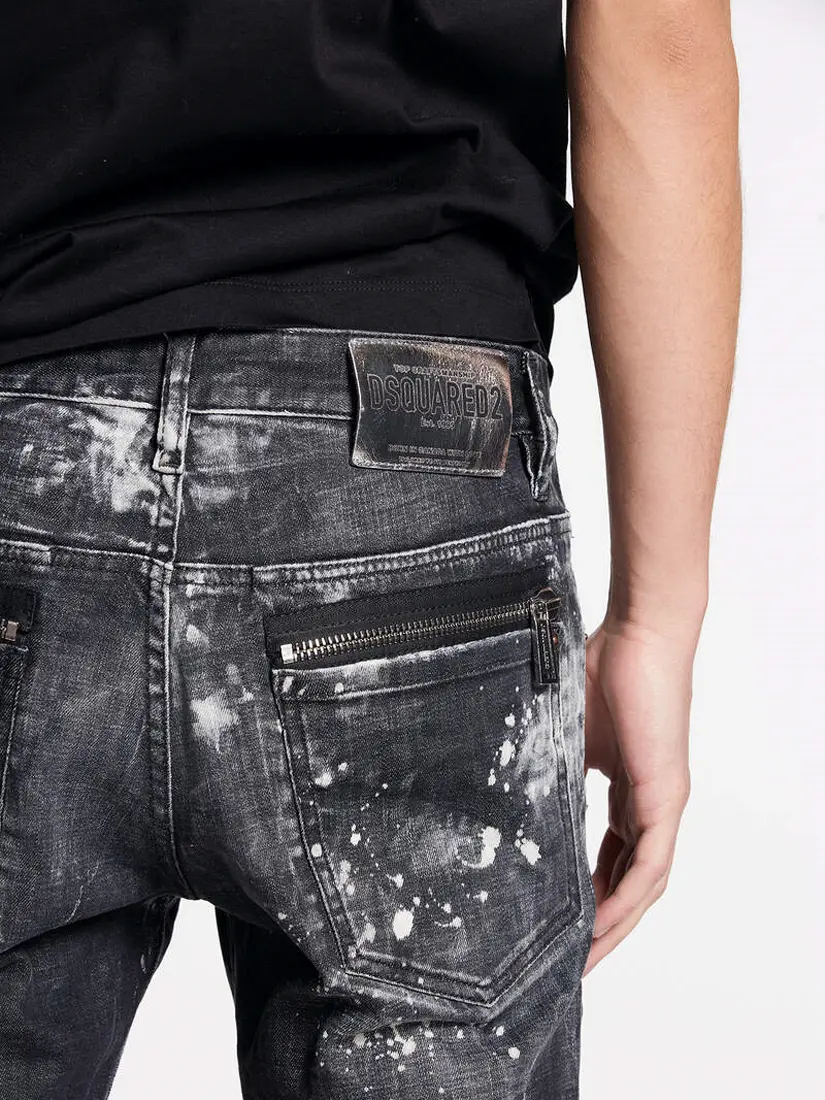 Xhinse Dsquared2 Black Bleached Wash Skater