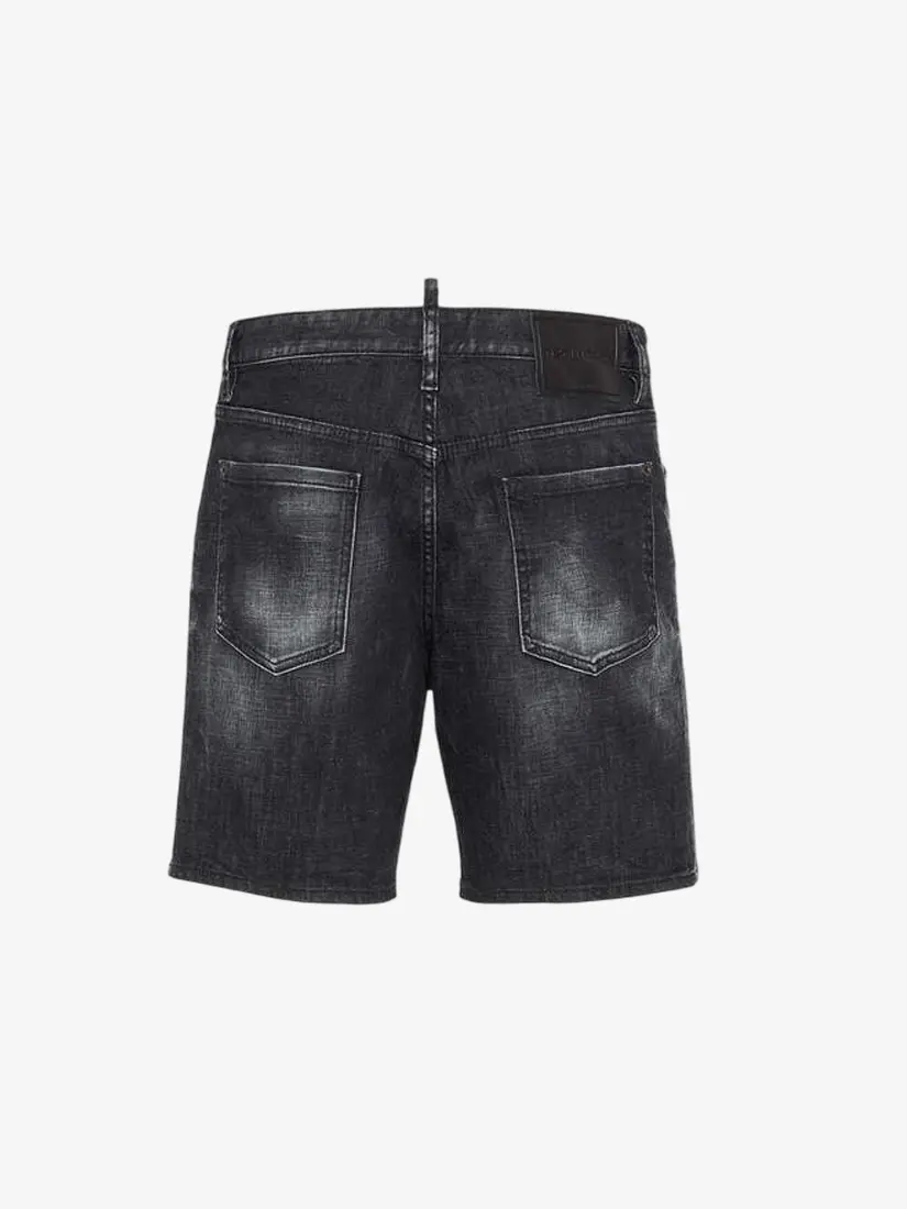 DSquared2 Black Easy Wash Marine Denim Shorts