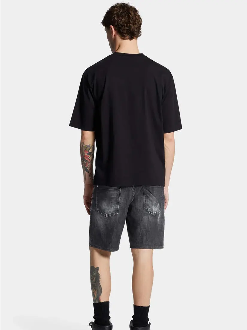 DSquared2 Black Easy Wash Marine Denim Shorts