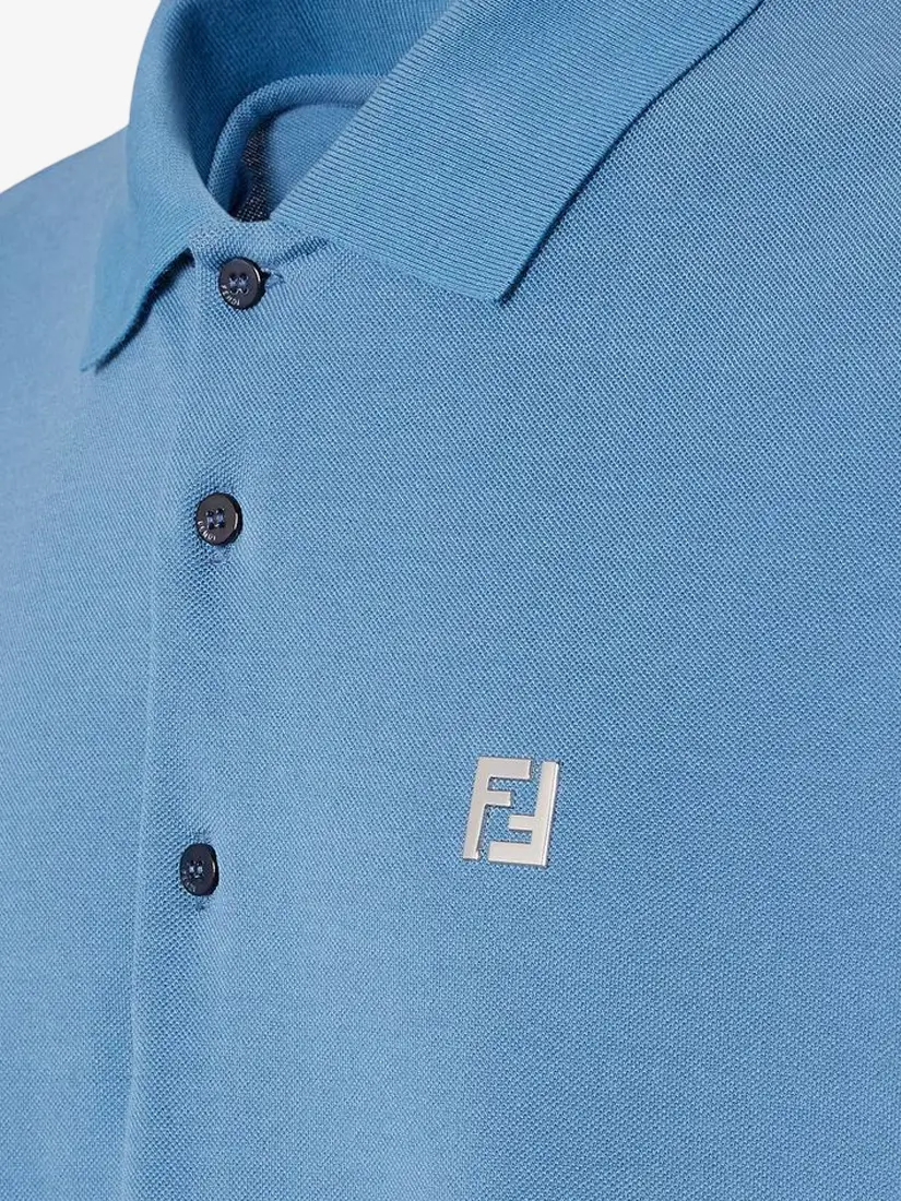 Fendi FF Logo Metal Polo Shirt