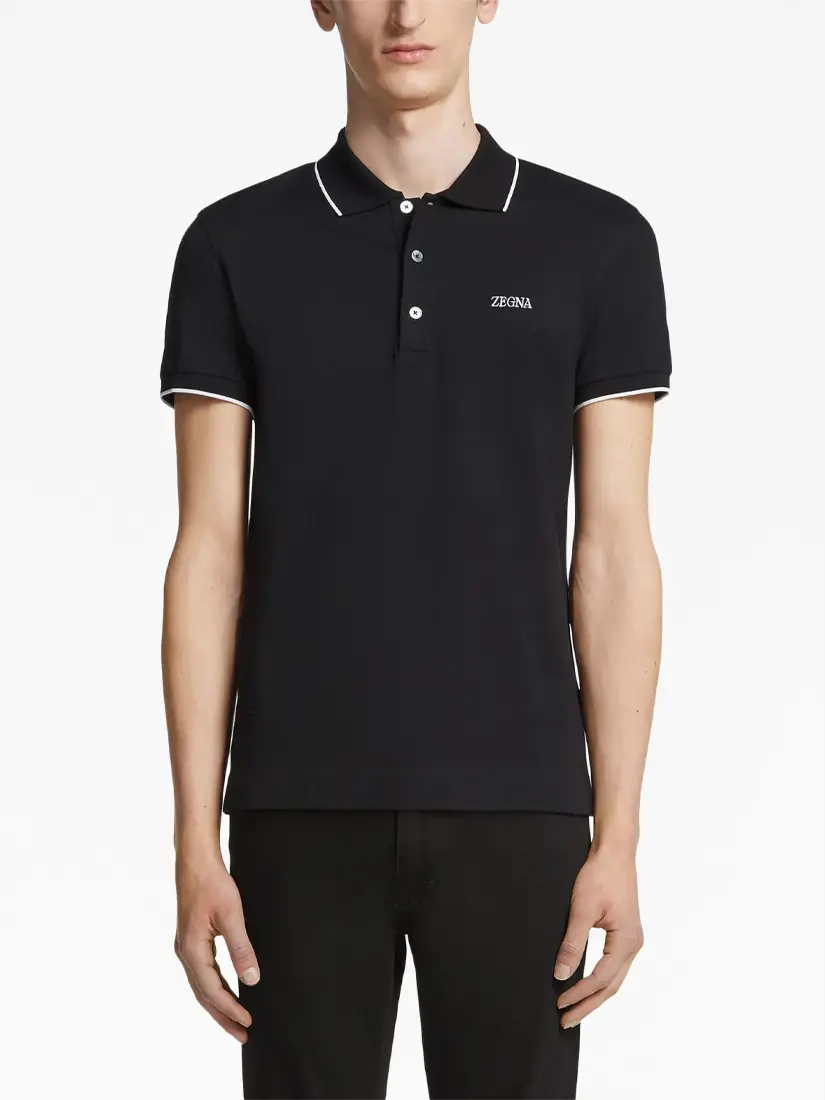 Bluzë Polo Zegna Logo Print