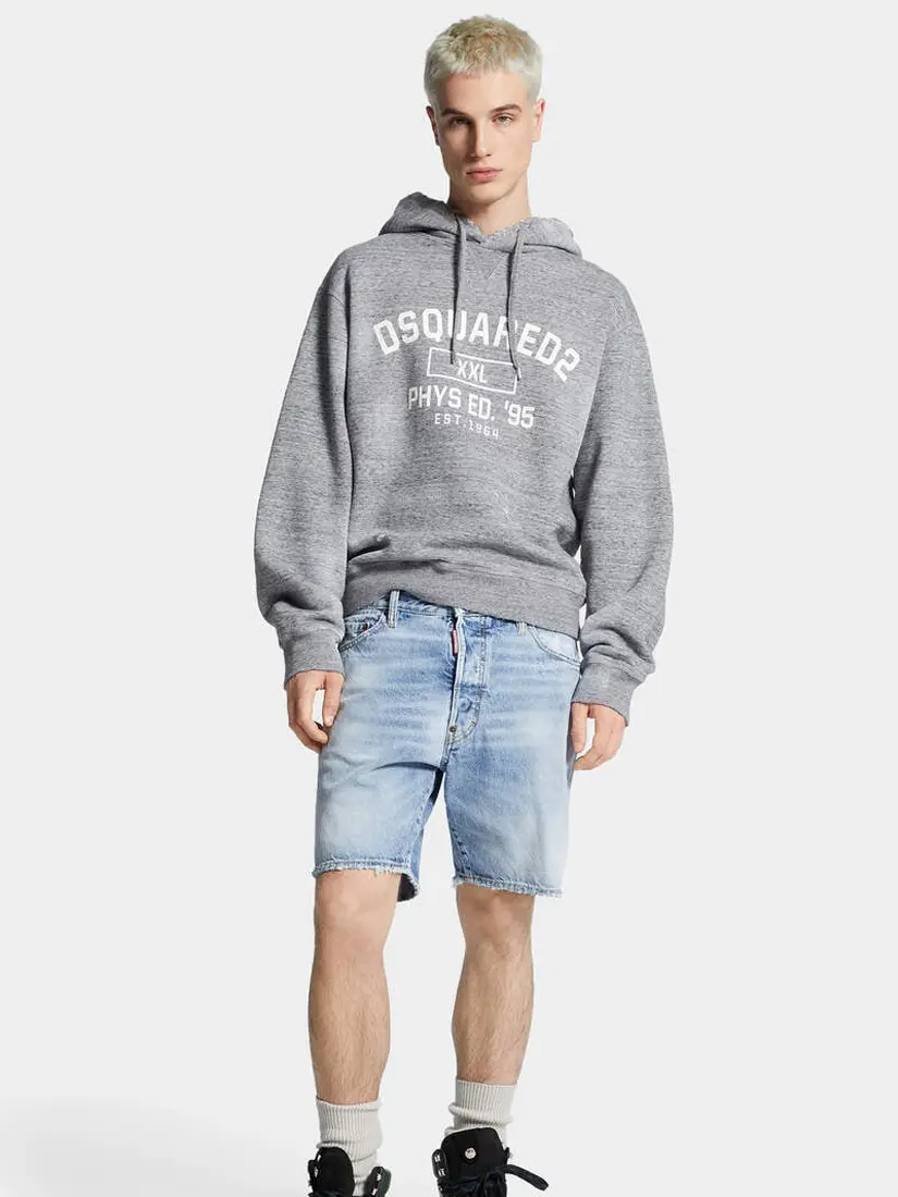 DSquared2 Light Diagonal Wash Marine Denim Shorts