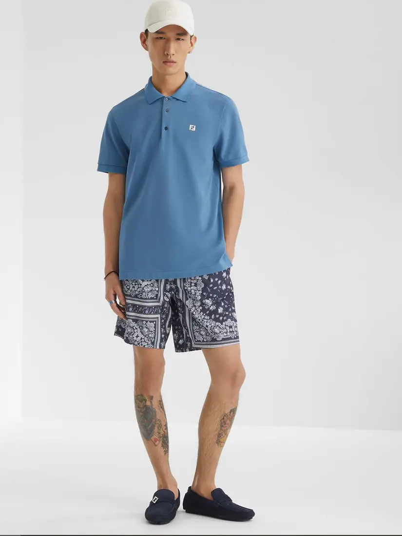 Fendi FF Logo Metal Polo Shirt