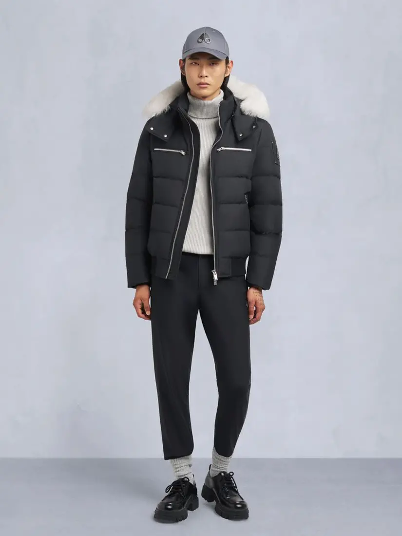 Xhup Moose Knuckles Cloud Shearling Trim Bomber