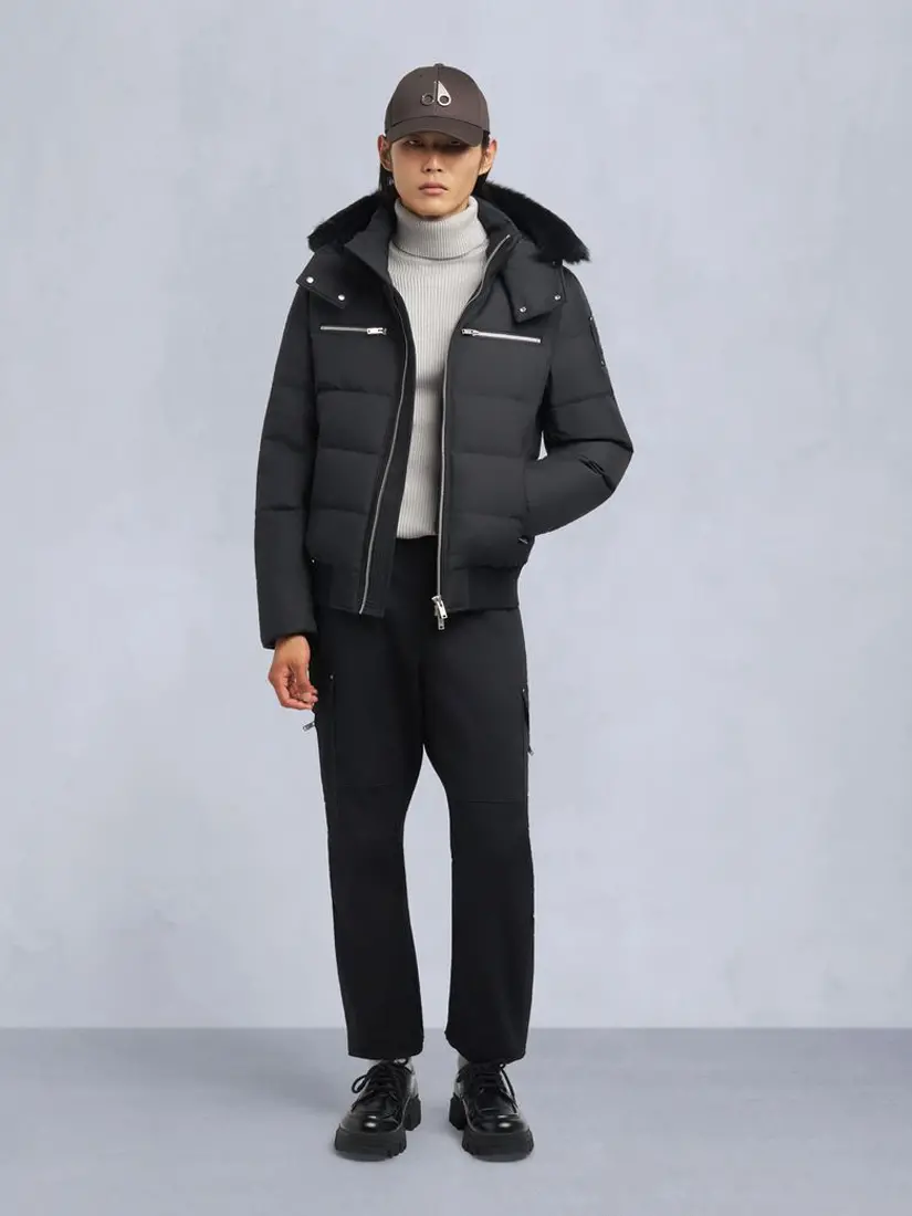 Xhup Moose Knuckles Cloud Shearling Trim Bomber