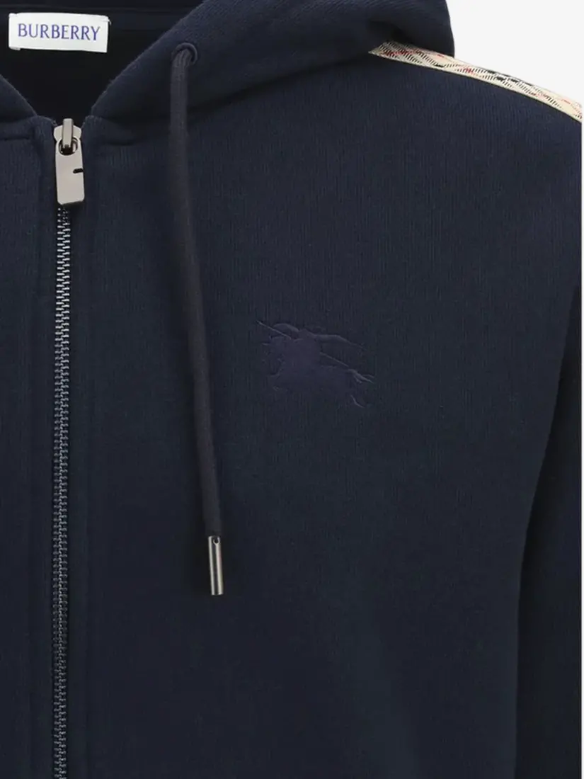 Hoodie Burberry Check Trim Zip