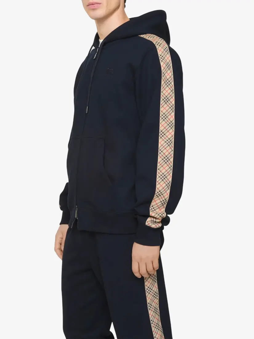 Hoodie Burberry Check Trim Zip