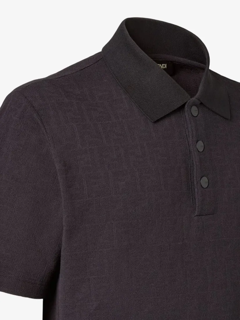 Fendi Piqué FF Jacquard Polo Shirt