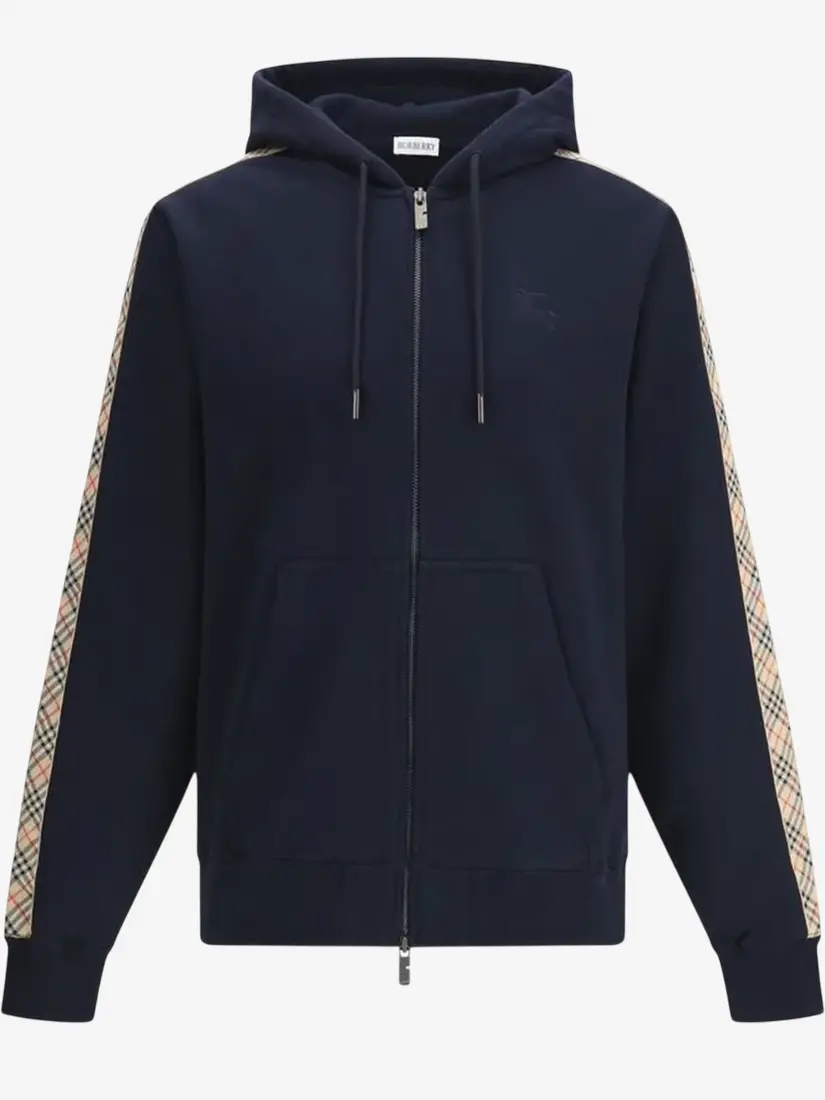 Hoodie Burberry Check Trim Zip